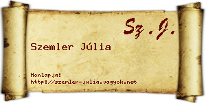Szemler Júlia névjegykártya